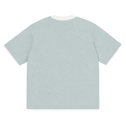 Powder Blue with White Trim Knitted classic tee