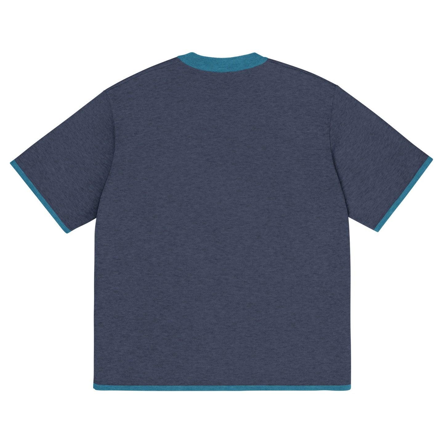 Navy Blue with Aqua Blue Trim Knitted classic tee
