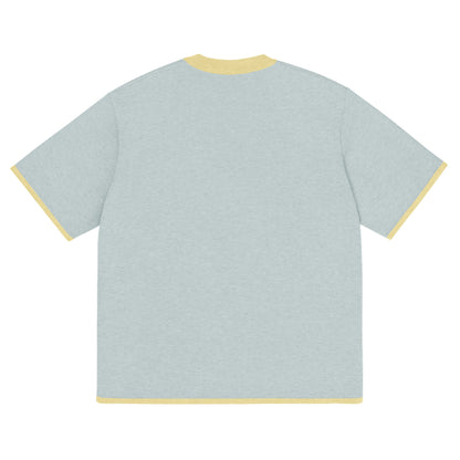 Powder with Yellow Trim Knitted classic tee