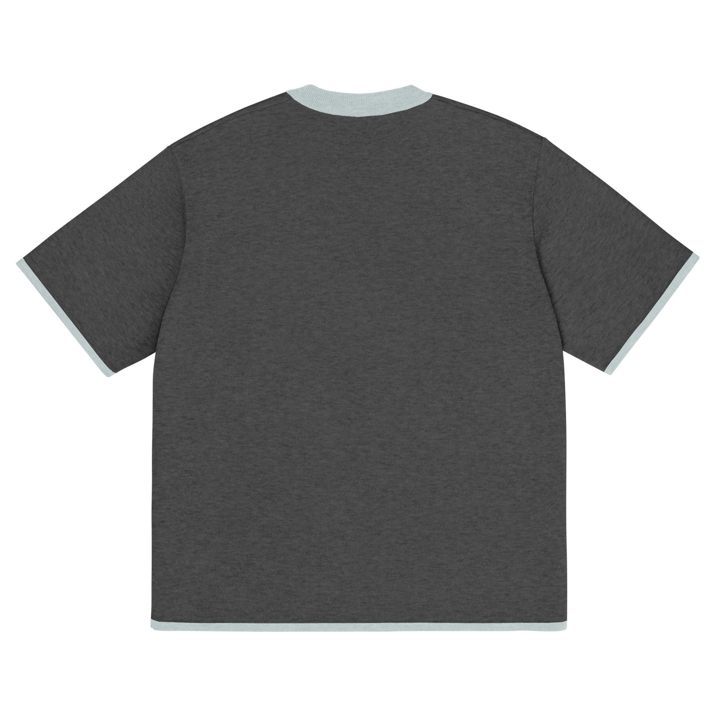 Charcoal with Powder Trim Knitted classic tee