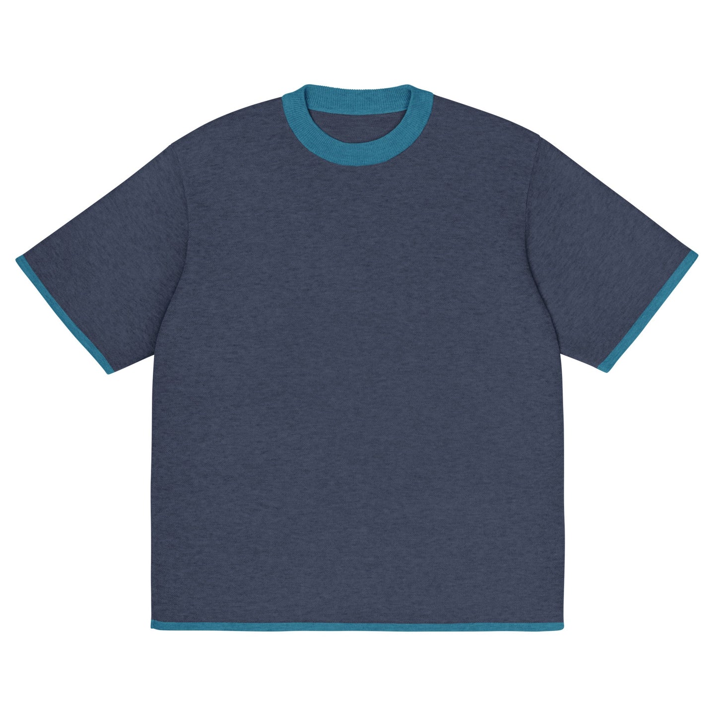 Navy Blue with Aqua Blue Trim Knitted classic tee