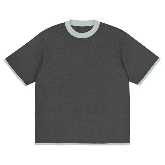 Charcoal with Powder Trim Knitted classic tee