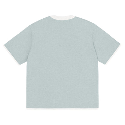 Powder Blue with White Trim Knitted classic tee