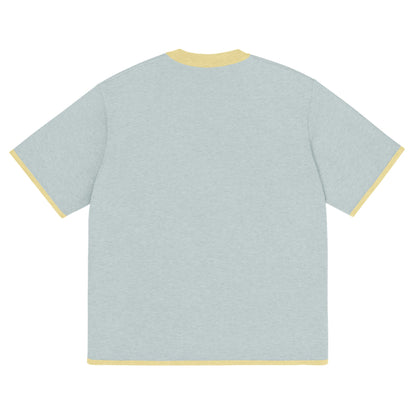 Powder with Yellow Trim Knitted classic tee