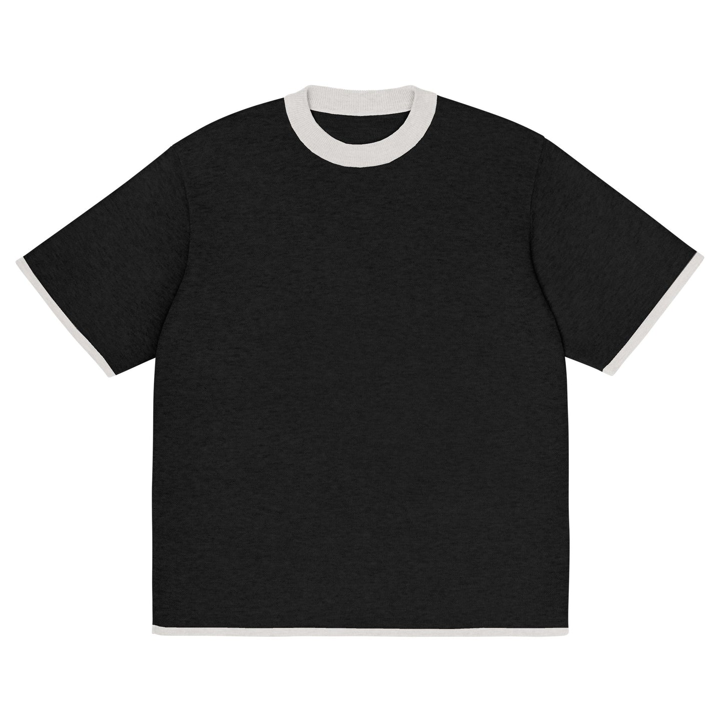 Black with Bone Trim Knitted classic tee