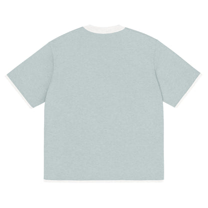 Powder Blue with White Trim Knitted classic tee