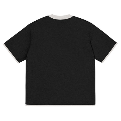 Black with Bone Trim Knitted classic tee