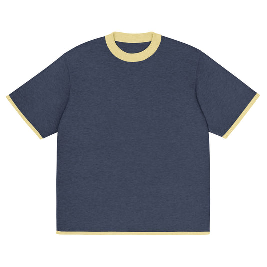 Navy with Yellow Trim Knitted classic tee