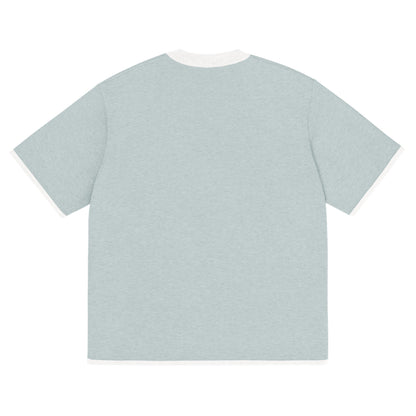 Powder Blue with White Trim Knitted classic tee