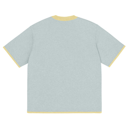 Powder with Yellow Trim Knitted classic tee