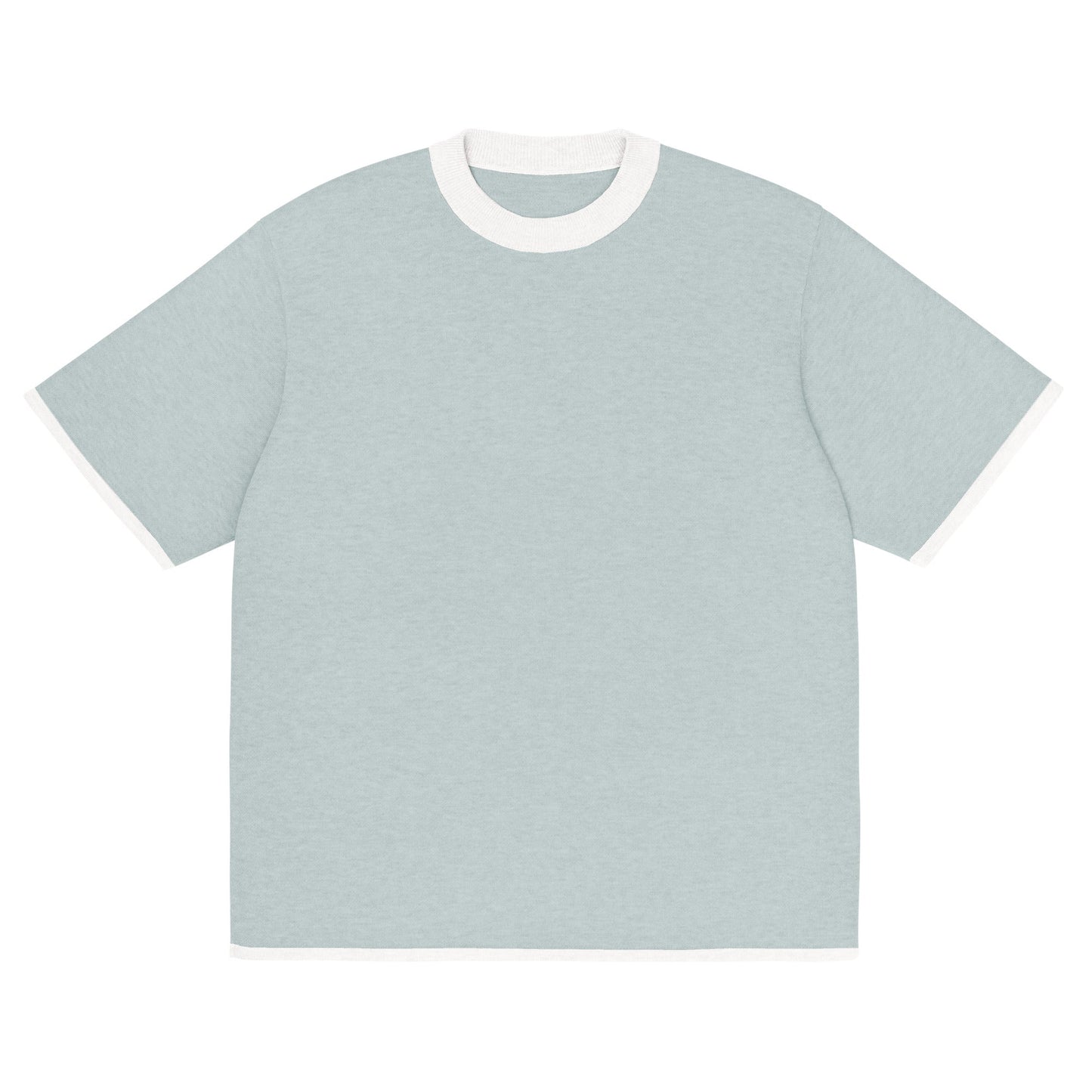 Powder Blue with White Trim Knitted classic tee