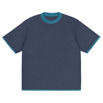 Navy Blue with Aqua Blue Trim Knitted classic tee