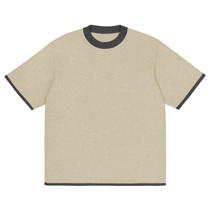 Beige with Charcoal Trim Knitted classic tee