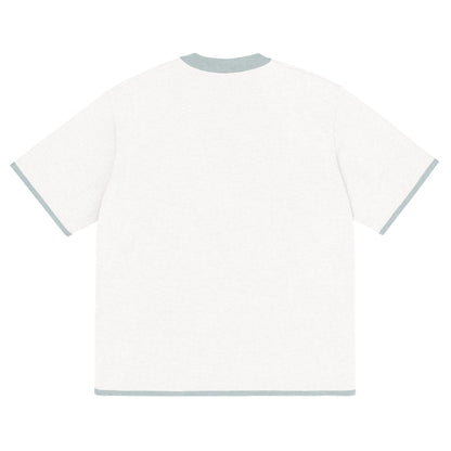 White Powder with Blue Trim Knitted classic tee