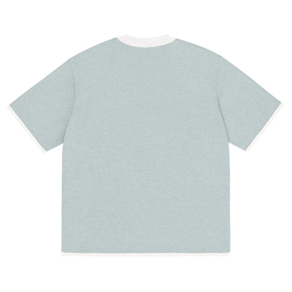 Powder Blue with White Trim Knitted classic tee