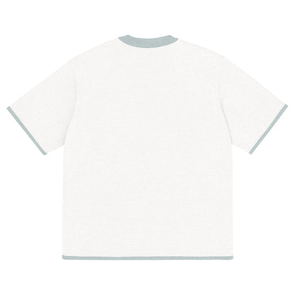 White Powder with Blue Trim Knitted classic tee