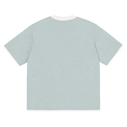 Powder Blue with White Trim Knitted classic tee