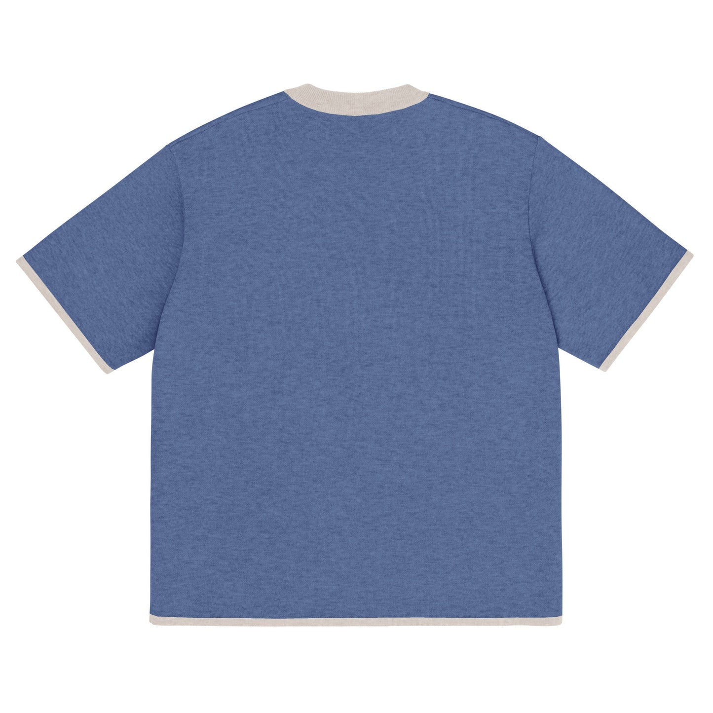 Denim Blue with Sand Trim Knitted classic tee