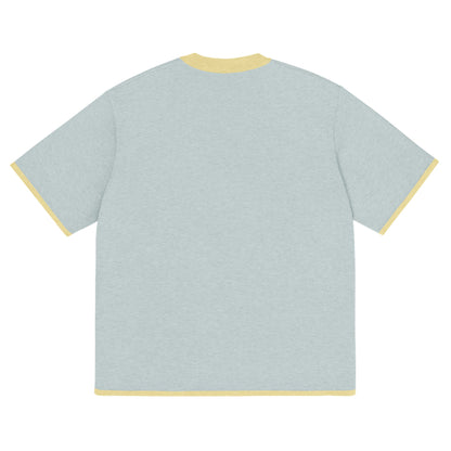 Powder with Yellow Trim Knitted classic tee