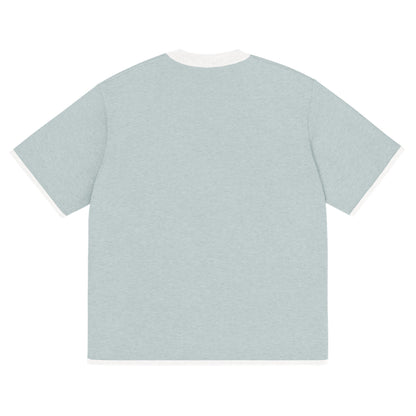 Powder Blue with White Trim Knitted classic tee