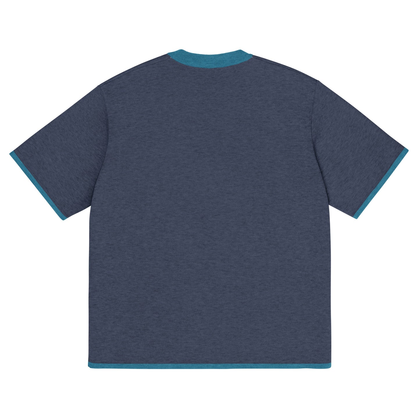 Navy Blue with Aqua Blue Trim Knitted classic tee