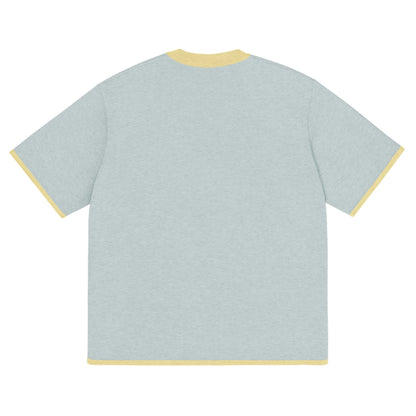 Powder with Yellow Trim Knitted classic tee