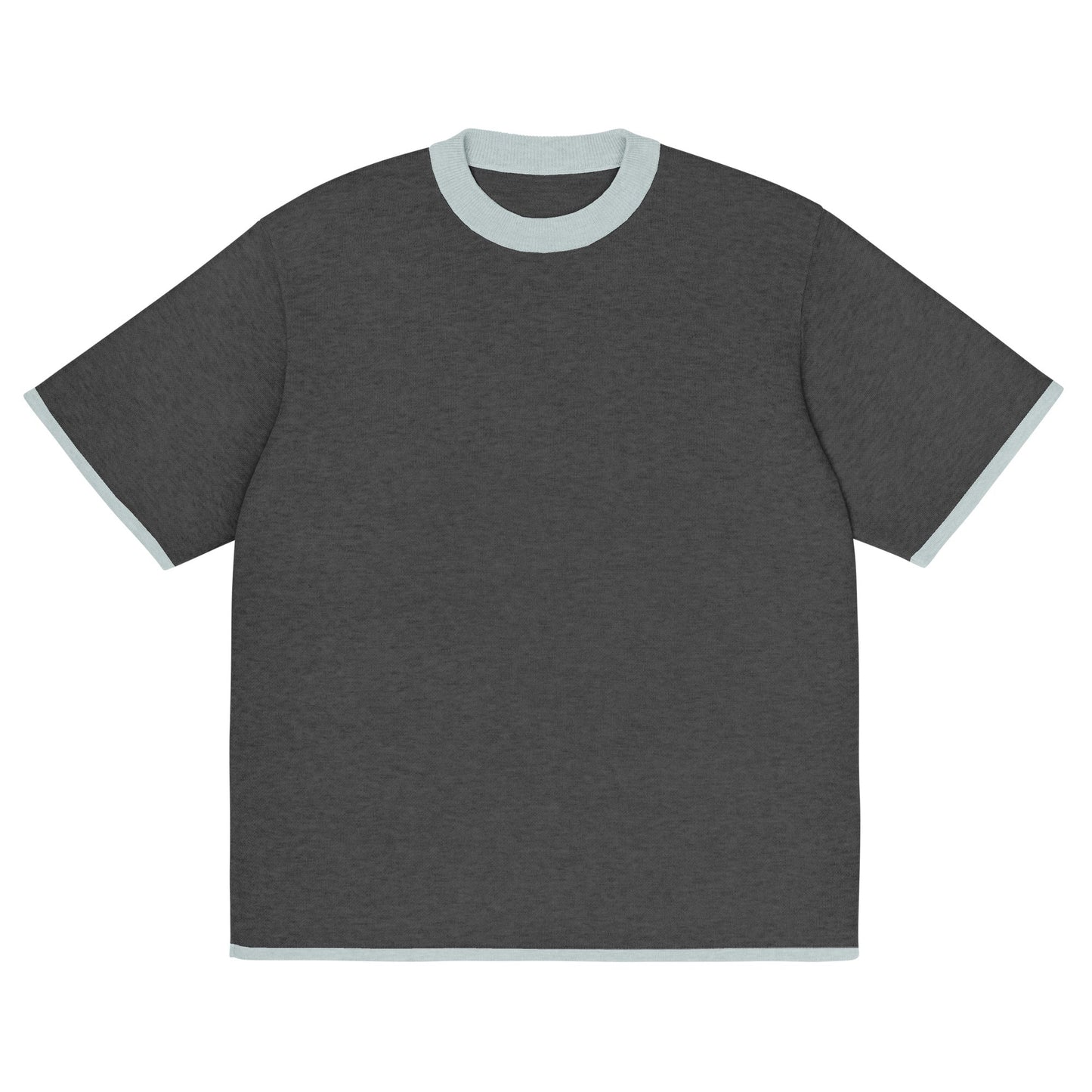 Charcoal with Powder Trim Knitted classic tee