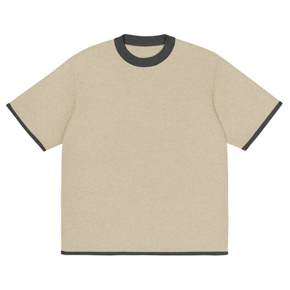 Beige with Charcoal Trim Knitted classic tee