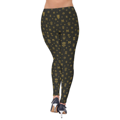 Munsieur Luxury Streetwear Leggings with Gold Pattern