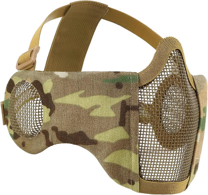 Votagoo Airsoft Mesh Mask Tactical Foldable Half Mesh Mask