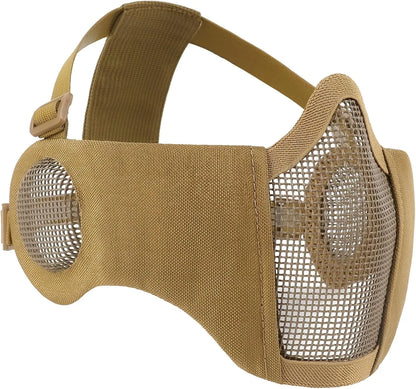 Votagoo Airsoft Mesh Mask Tactical Foldable Half Mesh Mask