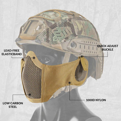 Votagoo Airsoft Mesh Mask Tactical Foldable Half Mesh Mask