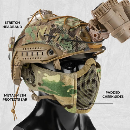 Votagoo Airsoft Mesh Mask Tactical Foldable Half Mesh Mask