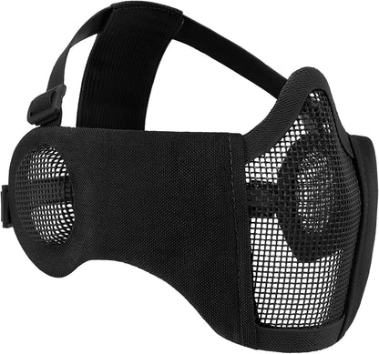 Votagoo Airsoft Mesh Mask Tactical Foldable Half Mesh Mask