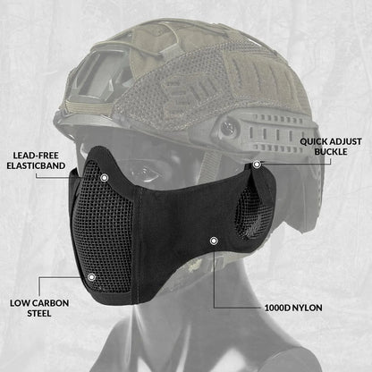 Votagoo Airsoft Mesh Mask Tactical Foldable Half Mesh Mask