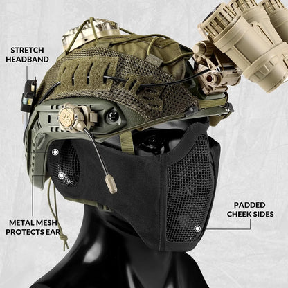 Votagoo Airsoft Mesh Mask Tactical Foldable Half Mesh Mask