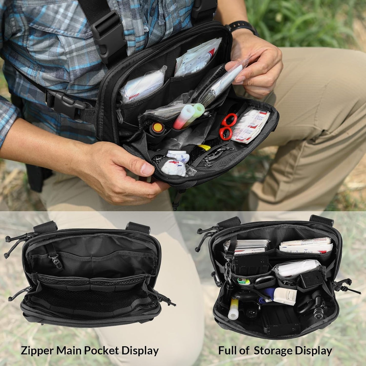 Votagoo Tactical Chest Pack EDC Chest Bag 2L Utility Molle Chest Rig Pouch