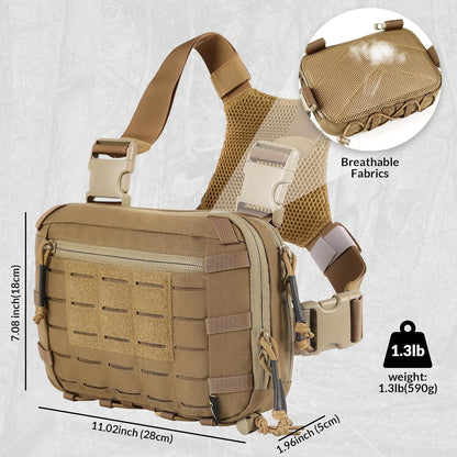 Votagoo Tactical Chest Pack EDC Chest Bag 2L Utility Molle Chest Rig Pouch
