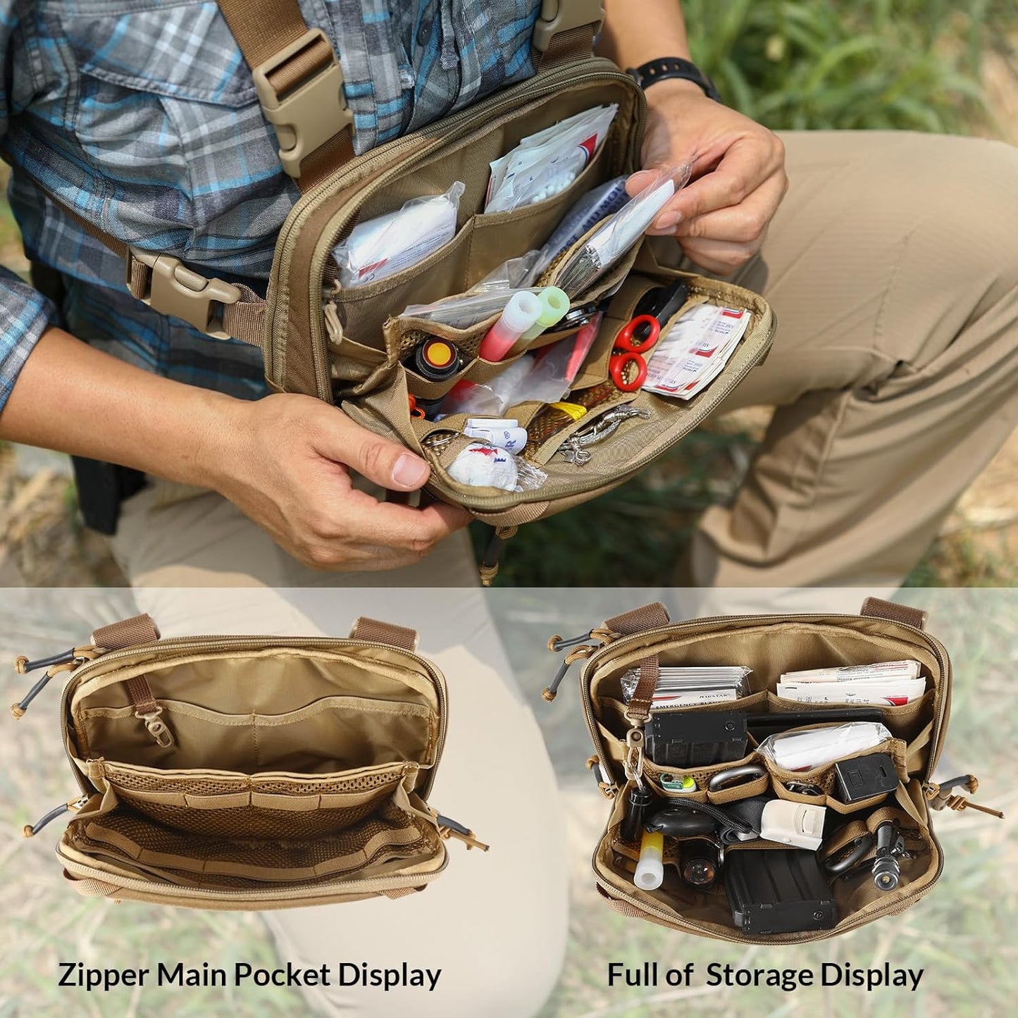 Votagoo Tactical Chest Pack EDC Chest Bag 2L Utility Molle Chest Rig Pouch