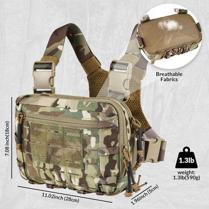 Votagoo Tactical Chest Pack EDC Chest Bag 2L Utility Molle Chest Rig Pouch