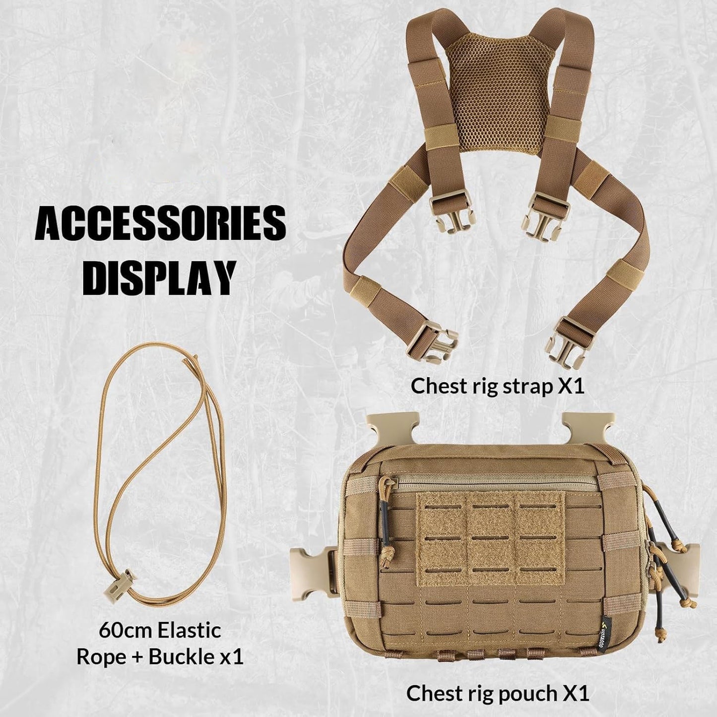 Votagoo Tactical Chest Pack EDC Chest Bag 2L Utility Molle Chest Rig Pouch