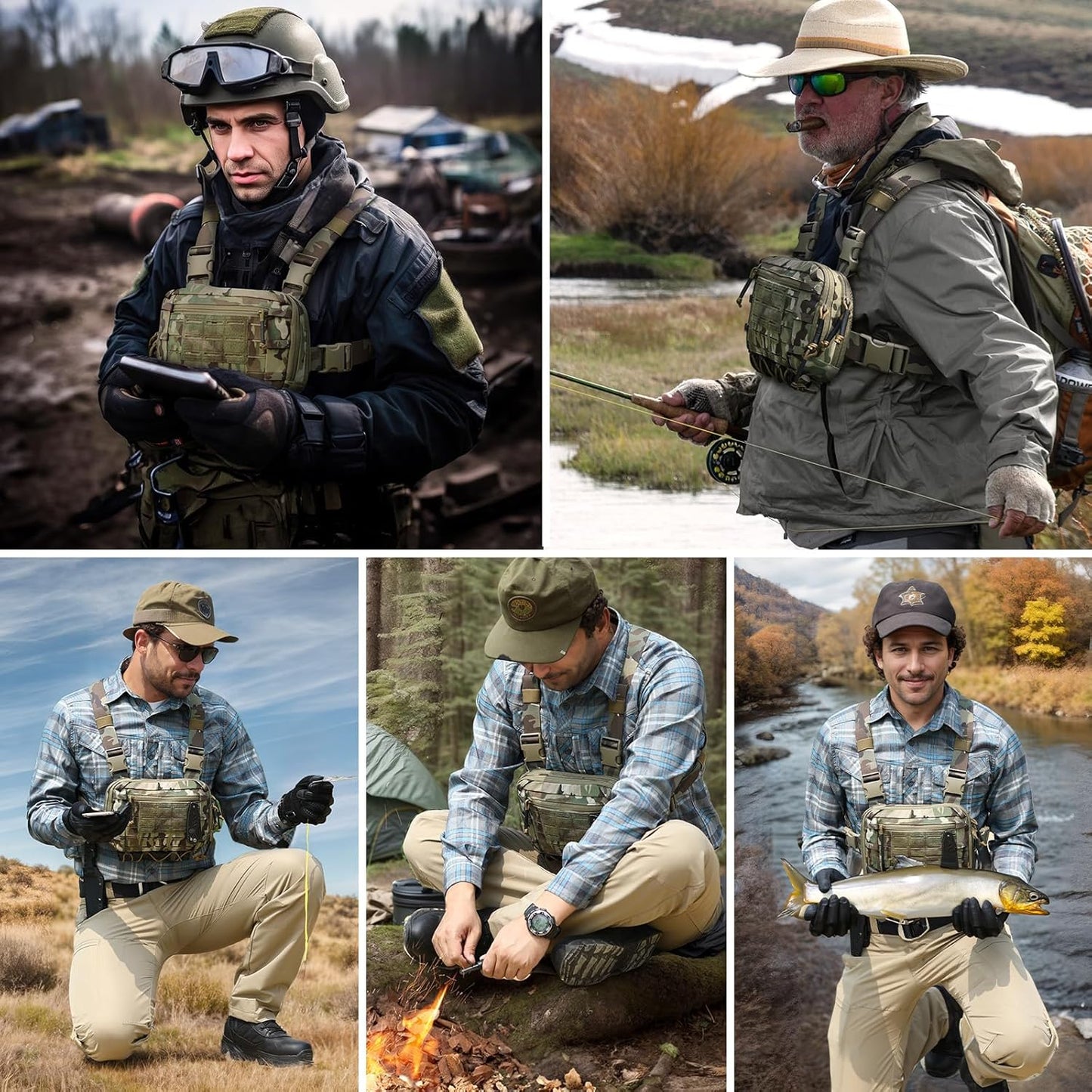 Votagoo Tactical Chest Pack EDC Chest Bag 2L Utility Molle Chest Rig Pouch