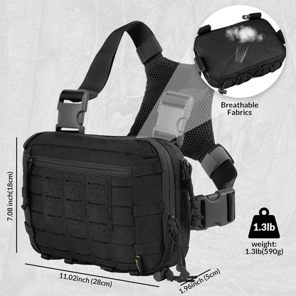 Votagoo Tactical Chest Pack EDC Chest Bag 2L Utility Molle Chest Rig Pouch