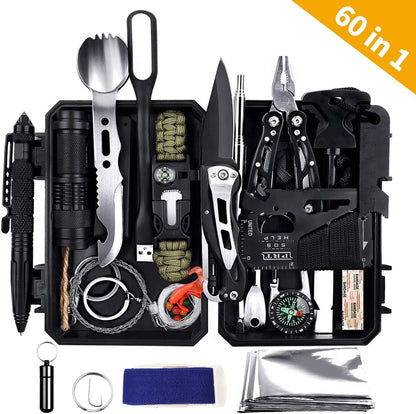 Military Outdoor 60 in 1 Emergency Survival Kit